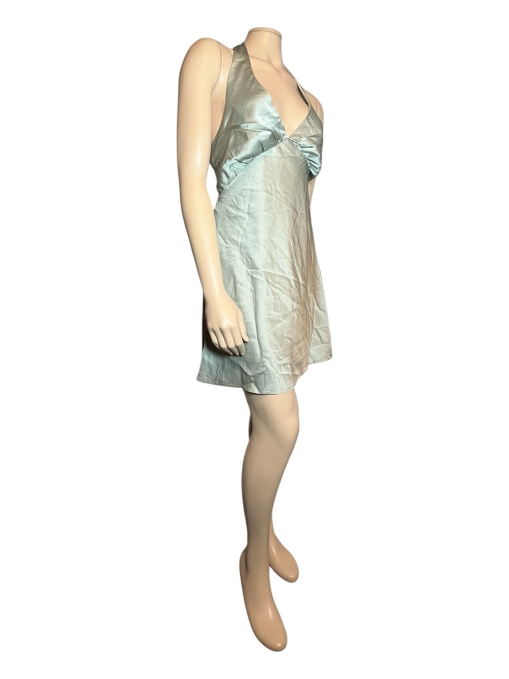 Peppermayo Heavy Hearted Light Sage Halter Slip Dress